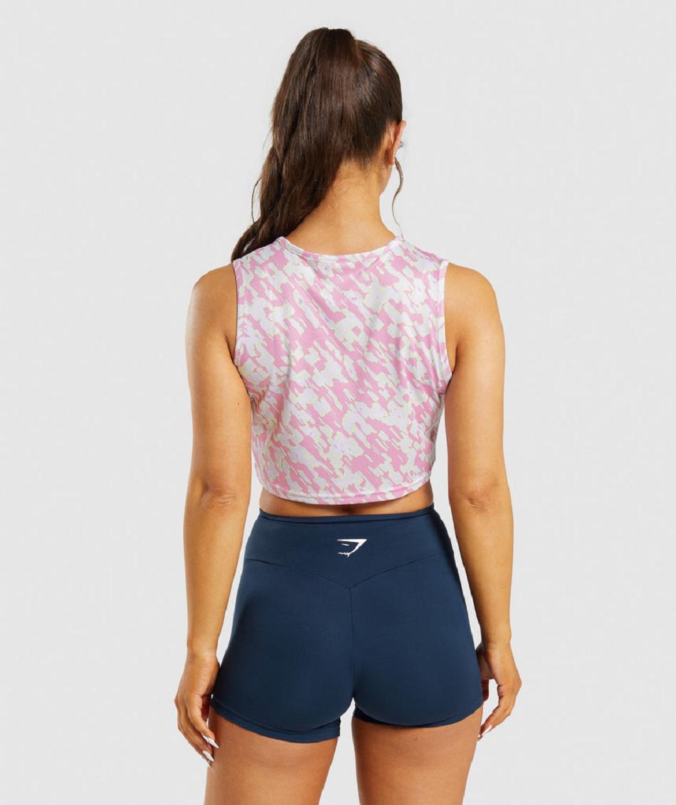 Podkoszulki Damskie Gymshark Treningowe Crop Różowe | PL 3056KOR